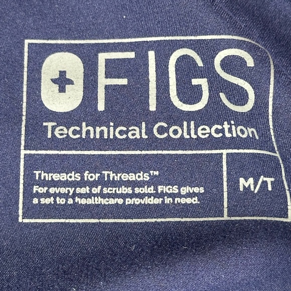 Figs Technical Collection Scrub Set Pants Top  Dark Blue Medium - Picture 11 of 12